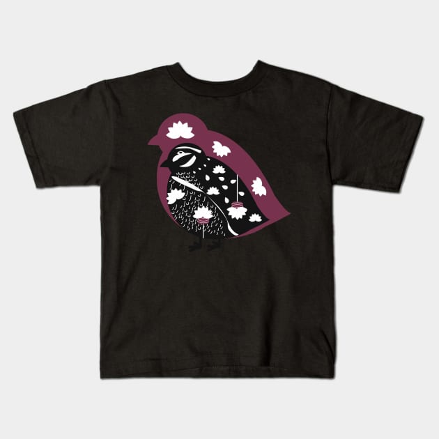 Floral quail Kids T-Shirt by cocodes